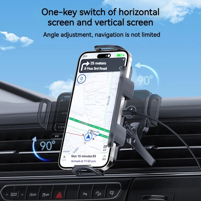 15W Universal Car Phone Wireless Charger Holder | 360° Rotation Mount for Samsung Gal lifestyle view