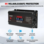 1500W/2000W/2600W DC12V to AC110V Portable Car Power Inverter Charger Converter Adapter US Socket Auto Accessories