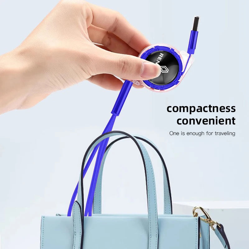 3-in-1 USB Fast Charging Cable 3A for Renault | Retractable Data Cable with 5 Gear Lengt detail view
