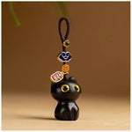 Cat Car Keychain, Cute Phone Chain Pendant, Black/Purple