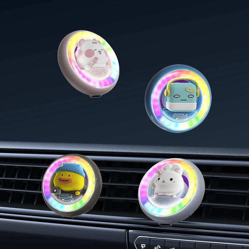 RGB Voice-Controlled Car Air Vent Rhythm Light | Aromatherapy Diffuser with 2 Unscented PE Tablets a