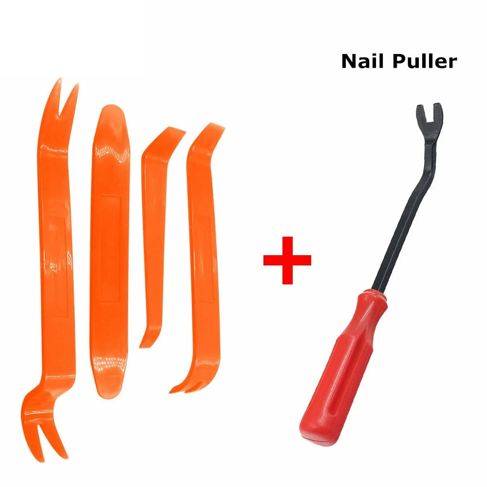 4pcs/Set Portable Car Panel Removal Tool Kit Nail Puller Radio Audio Door Pry Repair Clip Trim Dash