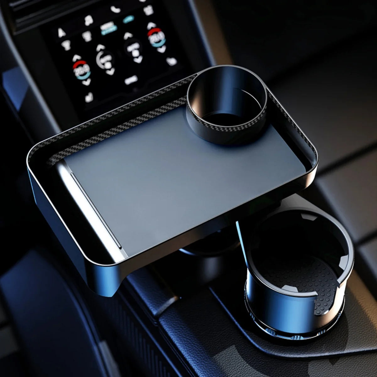 Car Cup Holder Tray with Rotating Expandable Tray | Convenient for Takeout, Keys, Phone
