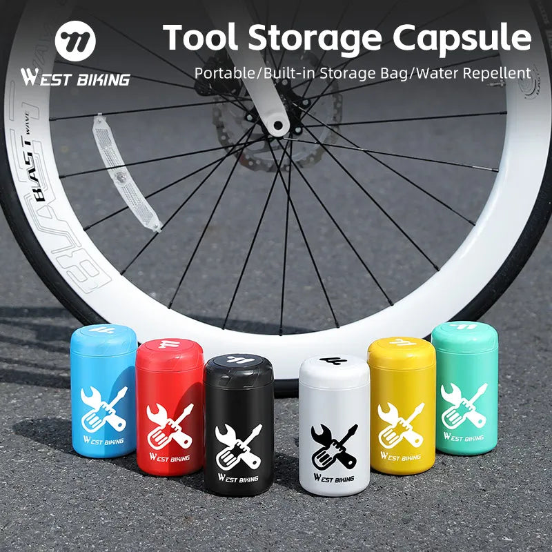 WEST BIKING Bicycle Repair Tool Storage Capsule Portable Waterproof Toolkit With Water Bottle Cage M