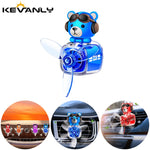 Car Air Freshener Cartoon Bear Style Air Outlet Rotatable Fan Vent Clips Perfume Diffusion Fragrance Long-lasting Interior Decor