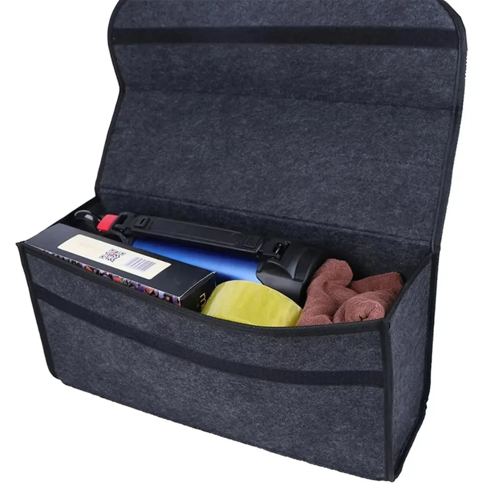 Foldable Felt Car Storage Box – Anti-Slip Trunk Organizer for Tools & Essentials