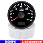2" 52mm Tachometer Gauge | Red Backlight RPM Meter for Car Boat Marine 12V 24V detail view