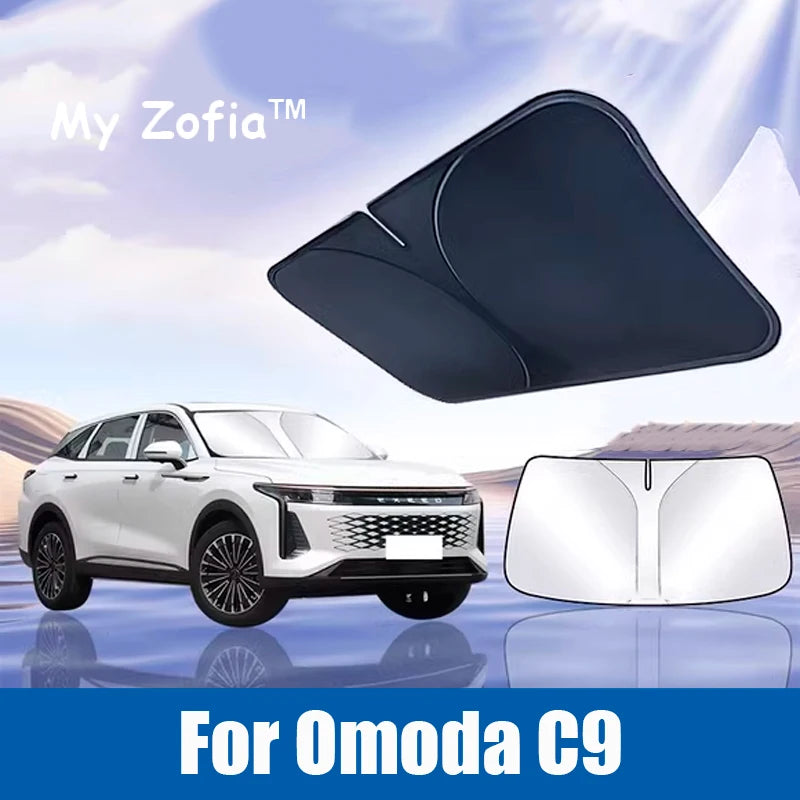 Foldable Car Sun Visor for Chery OMODA 9 SHS C9 2024 2025 2026 | Windshield Sunshade with UPF50+ UV