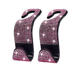 Rhinestone Decor Car Seat Back Hook Hanger Universal Bling Diamond Vehicle Auto Headr lifestyle view