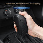 High Quality Car Shift Handle Cover PU Leather Non-slip Wear-resistant Universal Car A close-up view