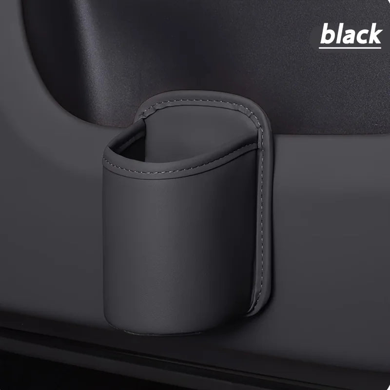 Faux Leather Car Cup Holder | Vehicle Water Cup Clip and Multifunctional Storage Bo additional angle