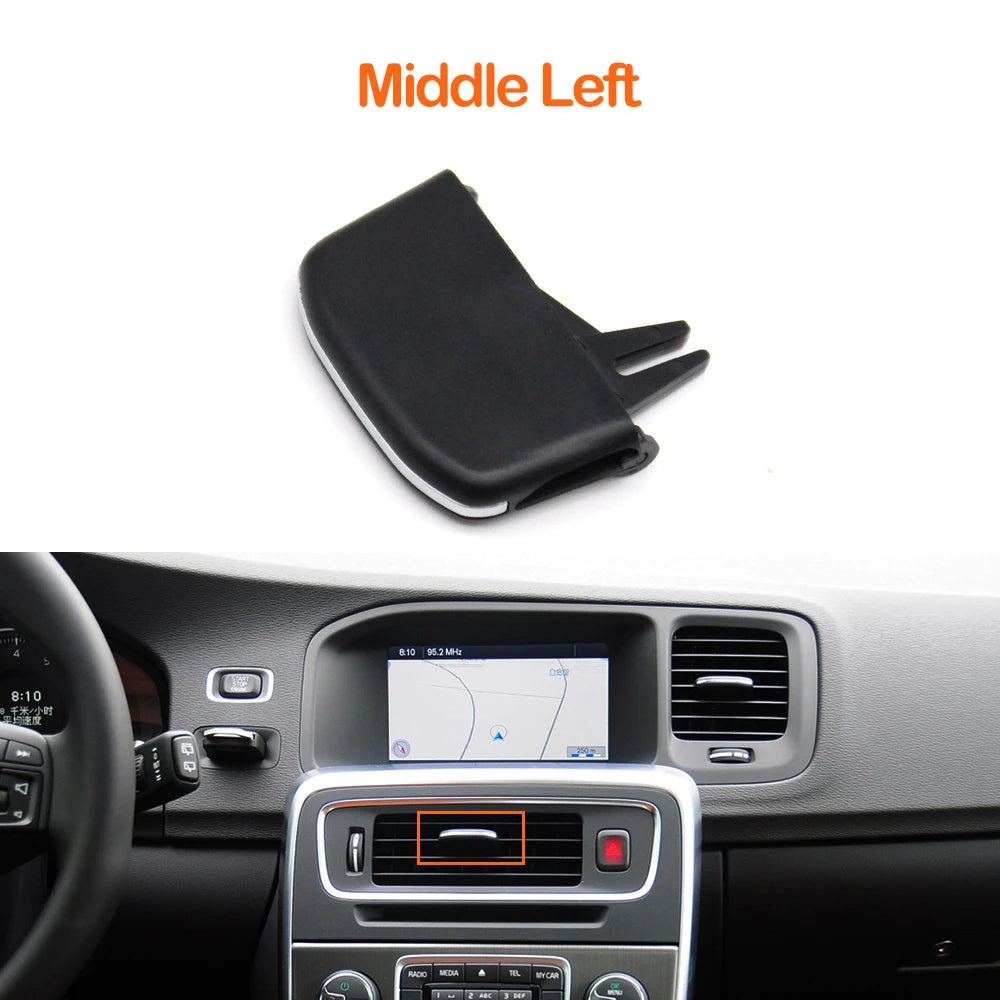S60 V60 Car Left Right Central Console Air Conditioner AC Vent Outlet Slider Paddle Clip Tab Clip Repair Kit For Volvo 2011-2019