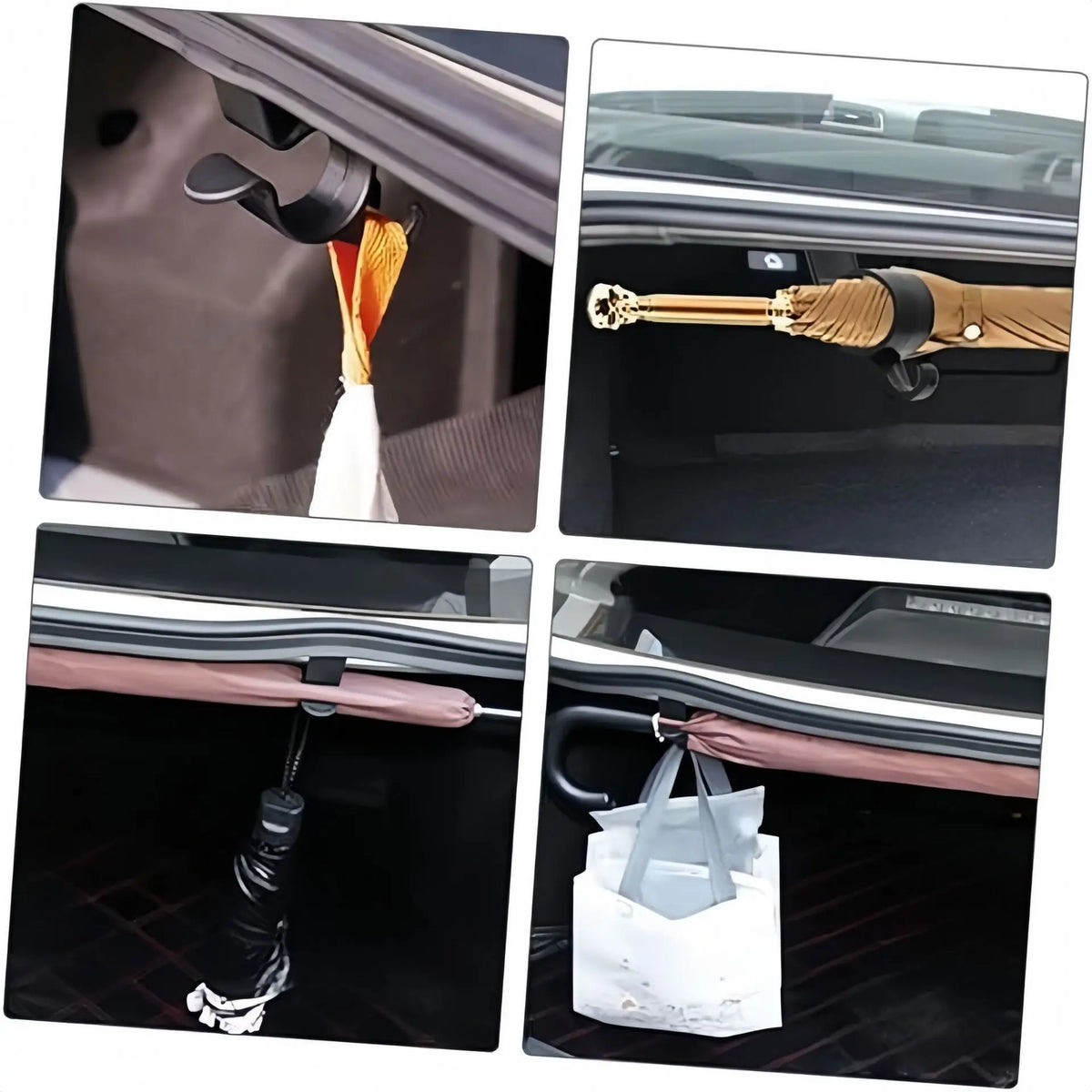 Car Seat Back Organizer with Hooks for Umbrella Towel Fishing Rod close-up view