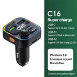 Bluetooth 5.0 FM Transmitter Handsfree Car Radio Modulator MP3 Player With 22.5W USB lifestyle view