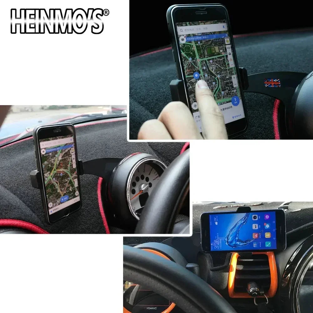 For MINI Cooper Phone Holder | GPS Navigation Bracket for R50 R52 R53 R55 R56 R57 R additional angle