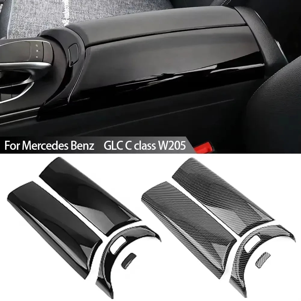 4Pcs Carbon Fiber Car Center Armrest Box Panel Switch Button Cover Interior Accessori alternate view