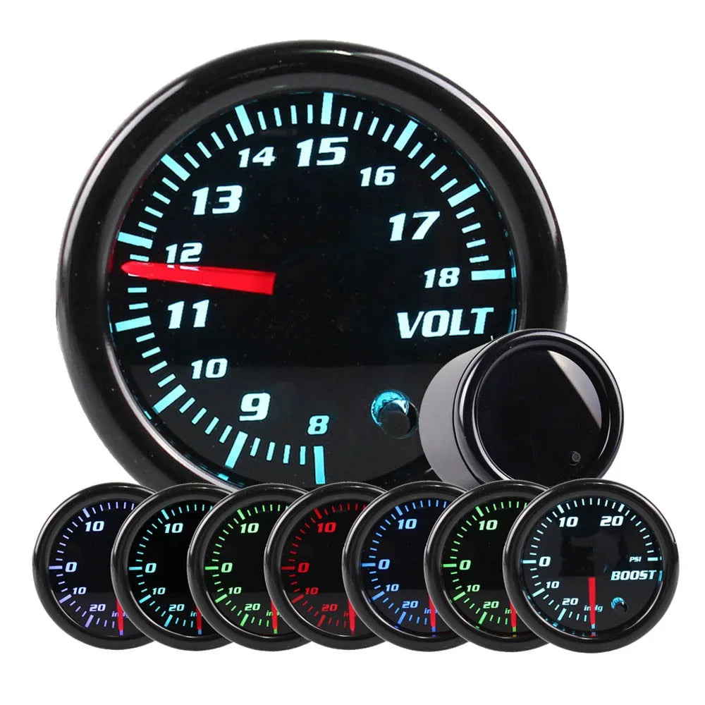 2-Inch Auto Tachometer with 7-Color LED | Car Mod Gauge Set for 12V Vehicles