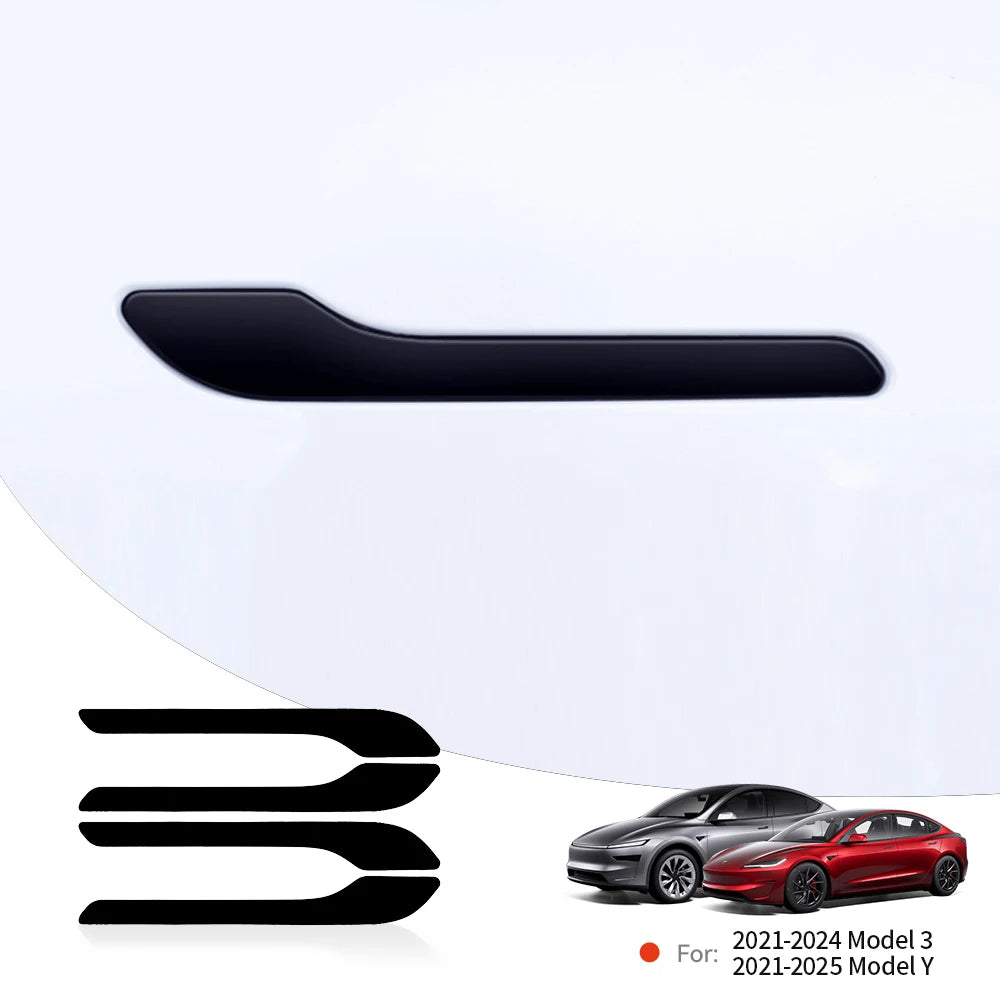 YZ Car Door Handle Wrap Cover Decorative Stickers 4Pcs | Anti-scratch ABS Protector for Tesla Model