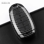 ABS Carbon Fiber Style Car Key Case Cover For Hyundai i30 ix25 Elantra KONA Solaris Azera Grandeur TM Accent Santa Fe Keychain
