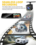 12" Rearview Mirror Dash Cam | 5MP, Dual Lens, Night Vision, Wide Angle lifestyle view