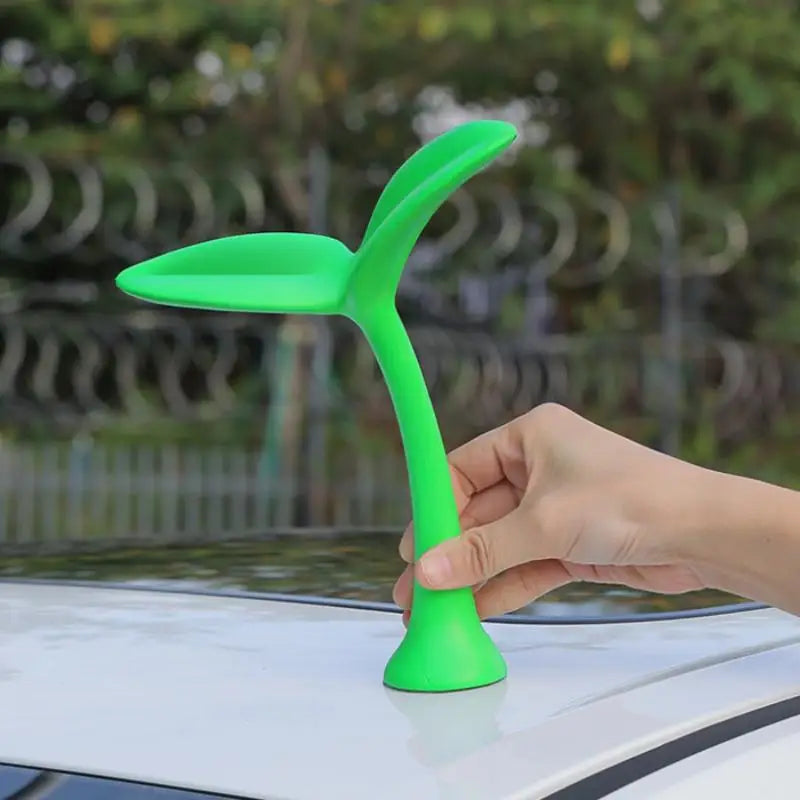 Car Ornaments 3D Car Roof Decoration Stickers Bean Sprout Seedlings Flower Bud Tentacl close-up view