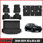 BMW X3 / X4 / iX3 Floor Mats (2018–2024) | All-Weather TPE with Trunk Liner