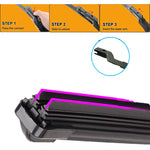 Car Windshield Wiper Blades | Universal Soft Double Layer Rubber Frameless Bracketl additional angle
