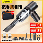 CENRR 895000PA Mini Car Vacuum Cleaner | Powerful Wireless Portable Handheld Vacuum and Air Gun