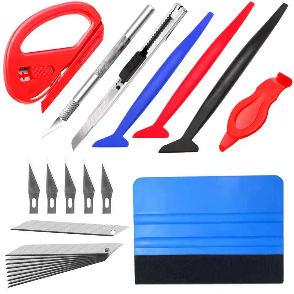Car Film Wrapping Tool Kit Window Tinting Tools Vinyl Wrap Felt Squeegee Wrap Stick Vi close-up view