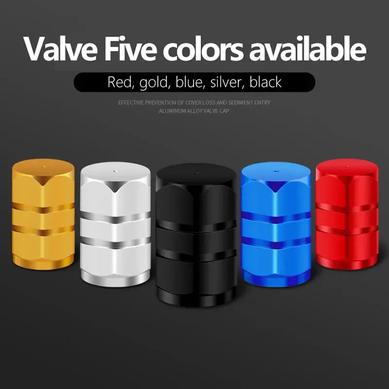 Aluminum Alloy Car Tire Valve Caps | 4-Pack Waterproof Dustproof Stem Covers for Auto alternate view
