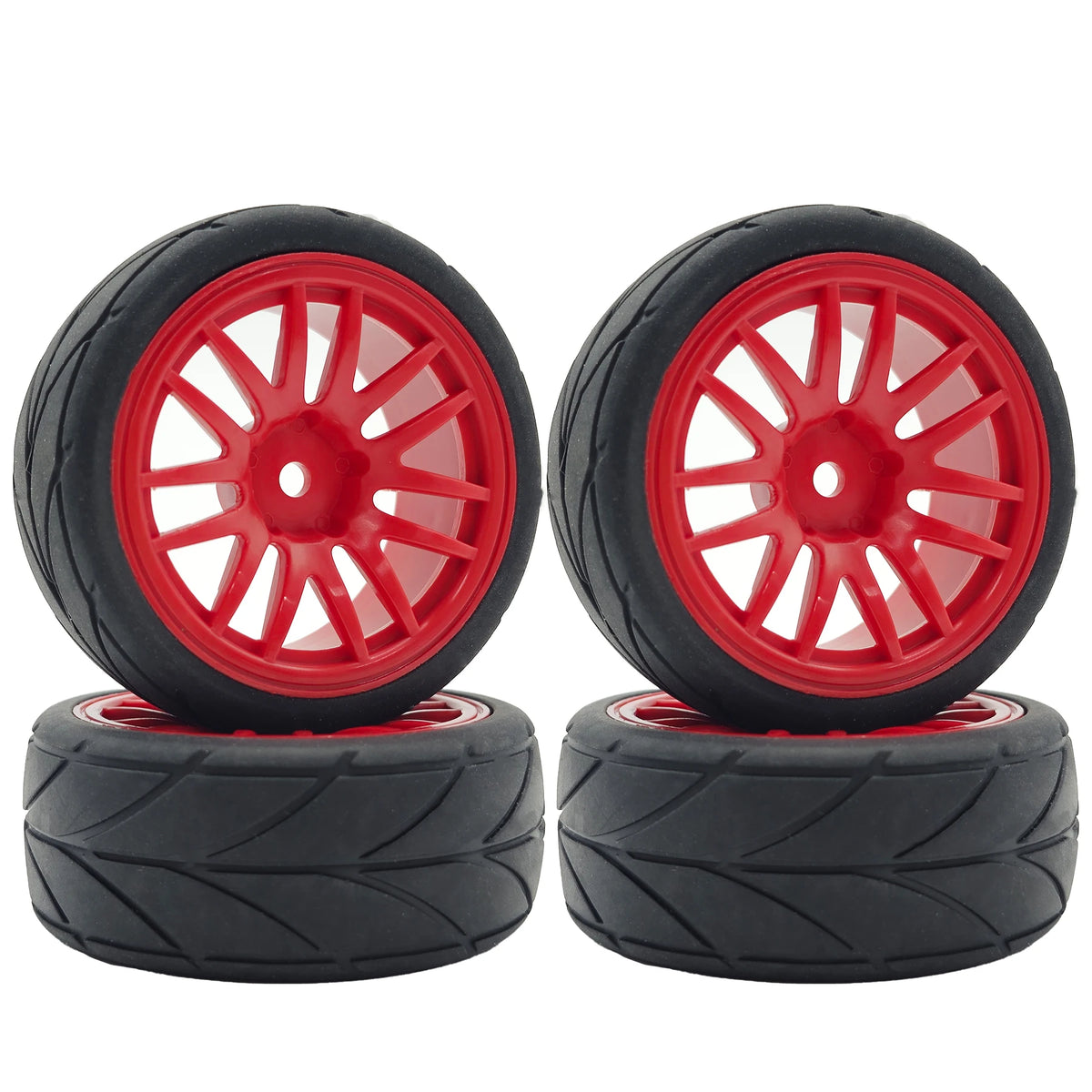 1/10 RC Racing Tires & Wheel Rims 12mm Hex for 1:10 On Road Car alternate view