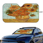 Starry Night Van Gogh Art Windshield Sun Shade | Car SUV Truck Front Window Protector close-up view