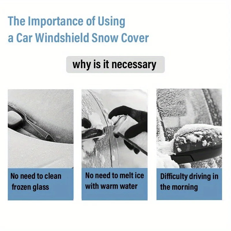 Car Windshield Snow Shield Cover | All-Season Front Window Frost and Sun Protection detail view