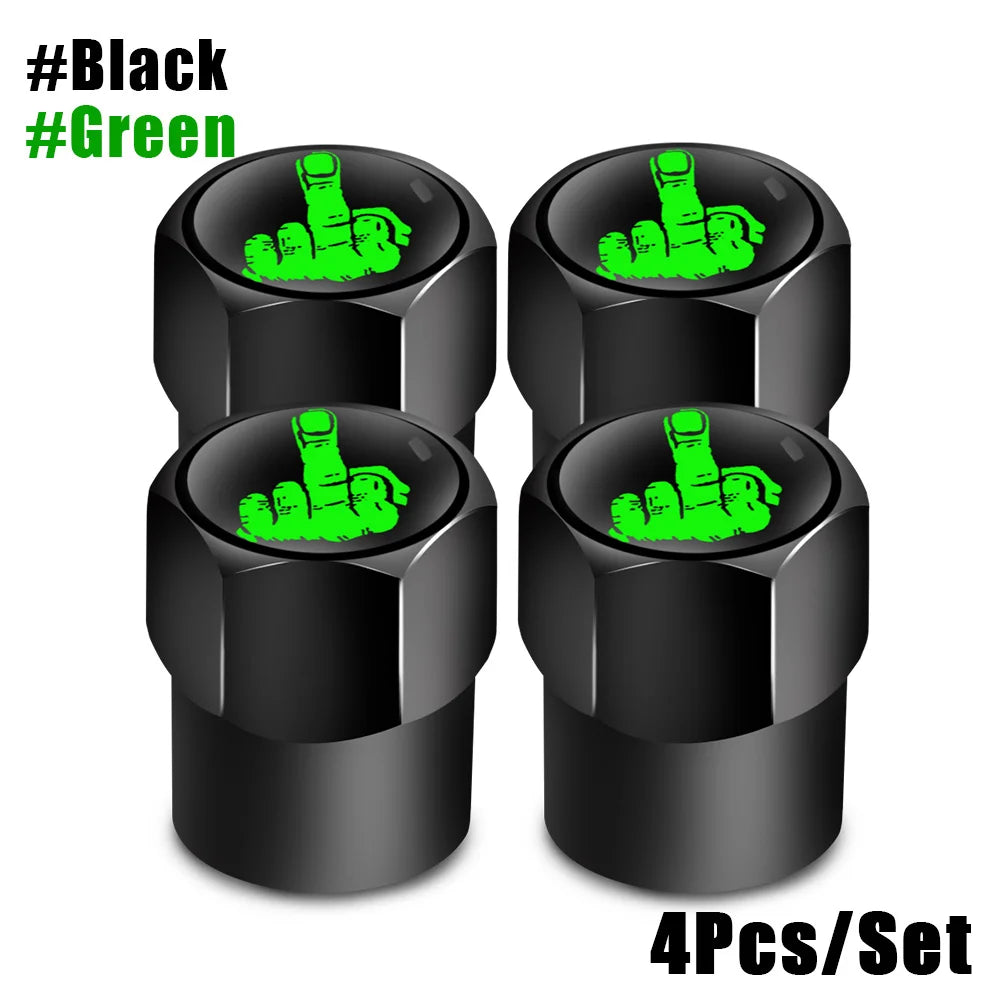 Red Skull Valve Stem Caps | 4-Pack Aluminum Alloy Tire Valve Covers for Cars, Truck additional angle