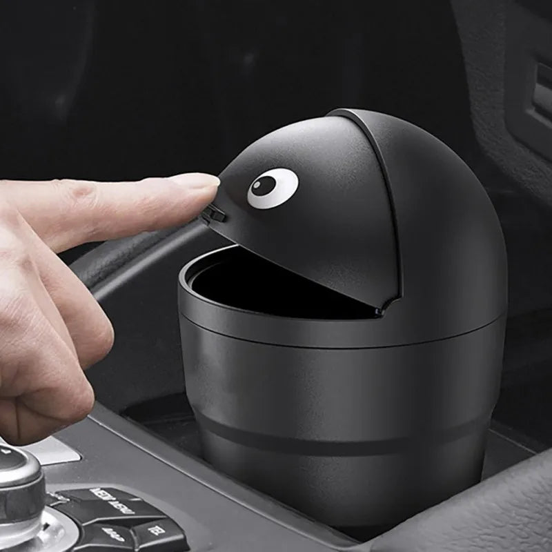 Car Trash Can Swing Lid Mini Leakproof Plastic Trash Bin detail view