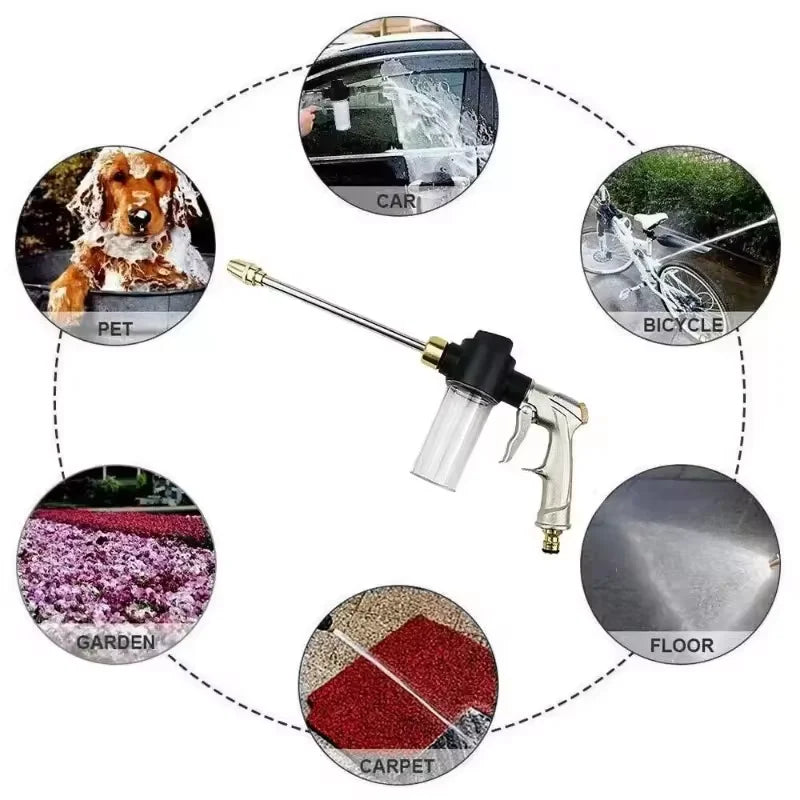 High Pressure Car Wash Water Gun Garden Water Pipe Nozzle, Multifunctional Watering Tool, Powerful Cleaning For Cars and Gardens