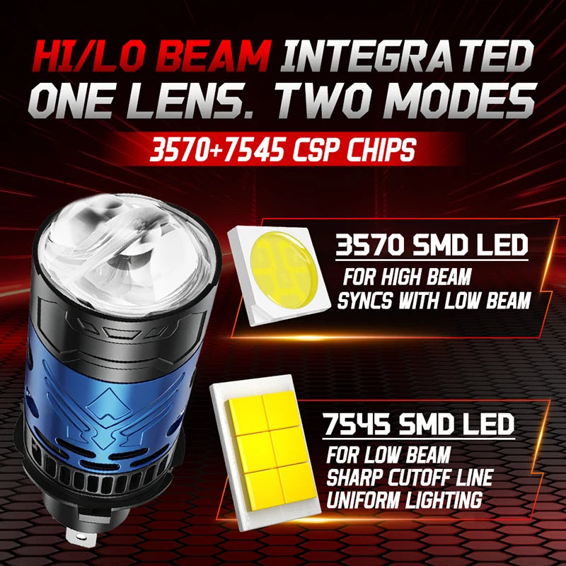 Projector H4 Lens LED Headlight Projector Lens Canbus Strong Light 3500000LM 2500W Tu alternate view
