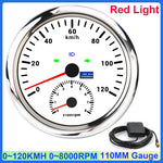 GPS Speedometer and Tachometer Combo | 2 in 1 110mm Gauge with GPS Antenna alternate view