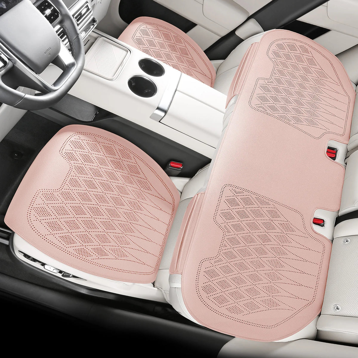 Premium Nappa Leather Car Seat Covers Laser Perforated for Airflow Ultra Soft Anti Slip detail view