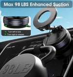 Strong Magnetic Car Phone Holder | Foldable 360 Vacuum Suction Mount detail view