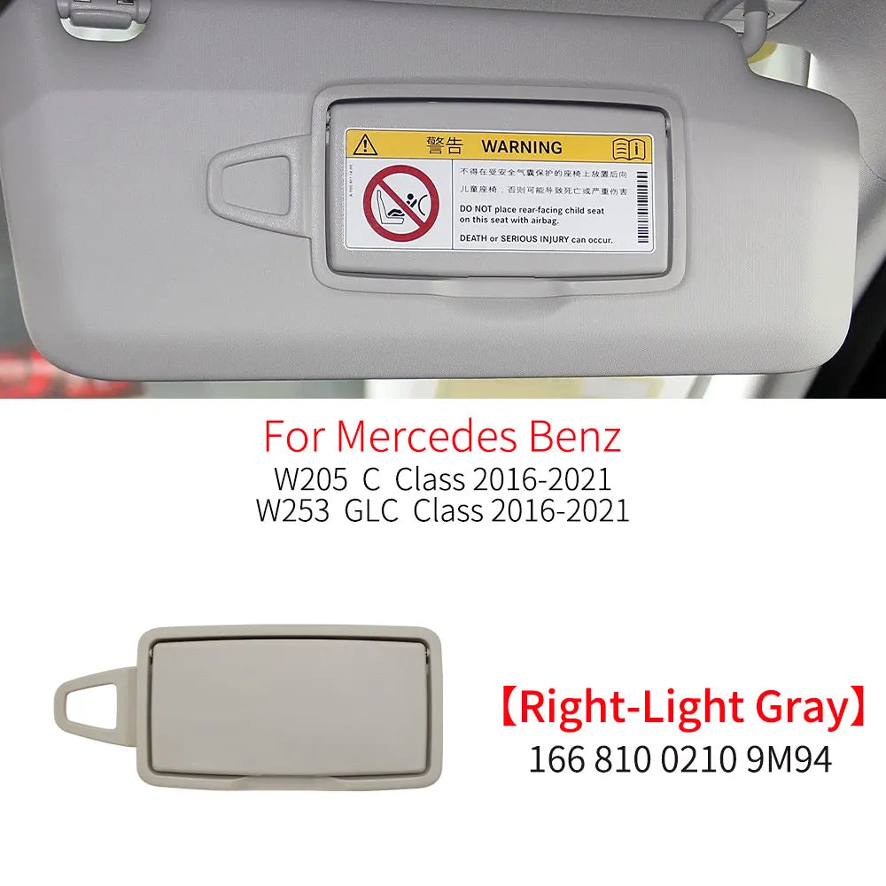 Car Interior Front Sun Shade Visor Makeup Cosmetic Mirror Cover For Mercedes Benz C GLC Class W205  W253 C180 C200 GLC260 GLC300