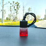 Square Glass Car Perfume Bottle Pendant | Empty Essential Oil Diffuser lifestyle view