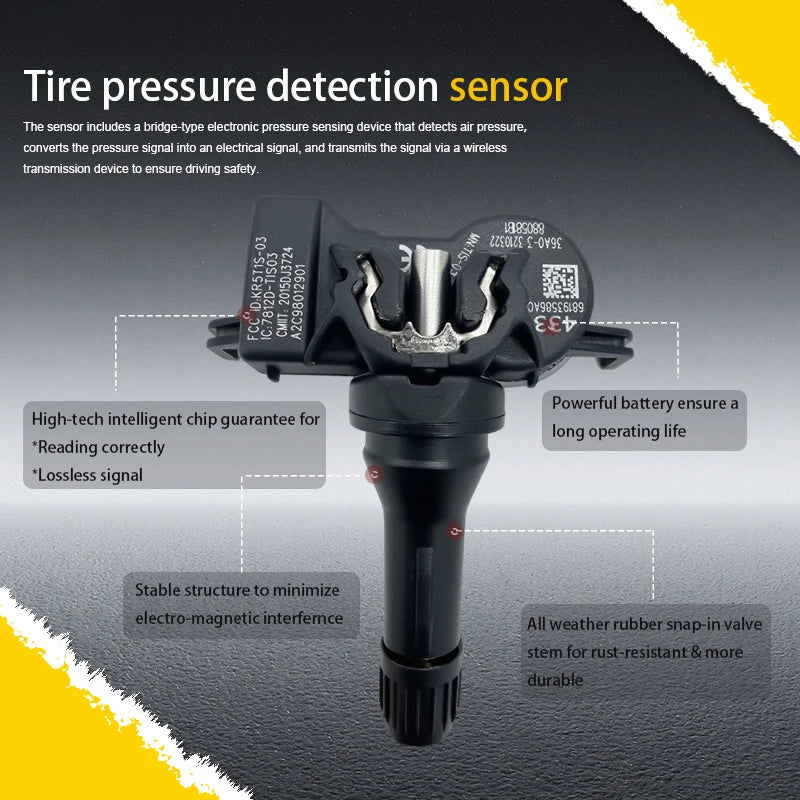 TPMS Tire Pressure Monitoring Sensor 68193586AC | Compatible with Jeep Compass Chrysler detail view