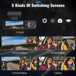 Dual Dash Cam Car Camera Front And Inside 1080P IR Night Vision Dual Lens Vehicle Recorder With G-Sensor Auto Lock 24/7 Parking Monitor Seamless Loop Recording For Rideshare Drivers Security Surveillance System Auto Accessori