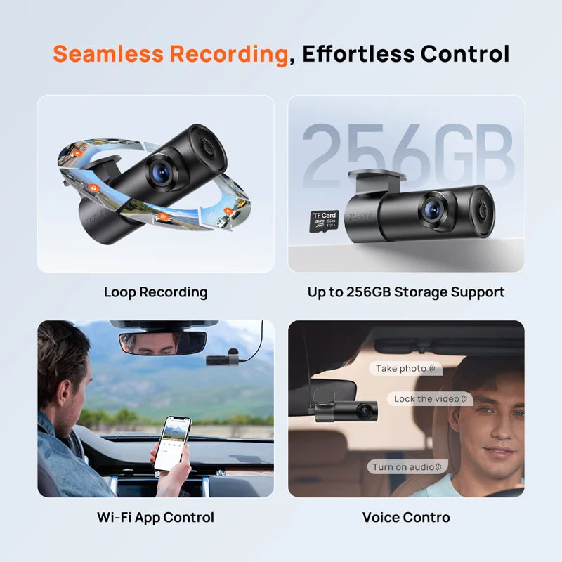 70mai M310 Plus 2K 1440P Dash Cam 143°FOV f/1.55 Large Aperture Smart Voice Control 2 lifestyle view