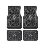 Red Bohemian Paisley Print Car Floor Mats 4Pcs Universal Anti-Slip Auto Carpet Interior detail view