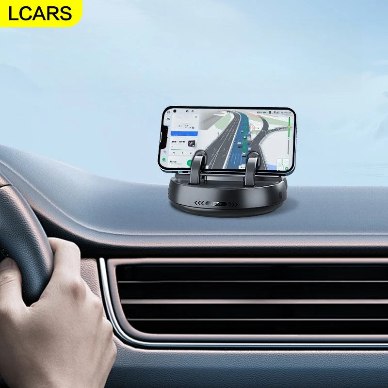 Lcars Car Dashboard 360-Degree [Rotating Phone Holder] with Parking Number Plate, Adjustable Front and Rear Dual-Use Phone Holder, Suitable for Smartphones