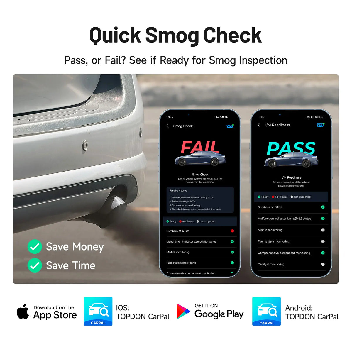 TOPDON Carpal All System OBD2 Scanner Car Diagnostic Tools 6 Reset Test Repair Guidance Auto Scanner OBD2 Battery Health Monitor
