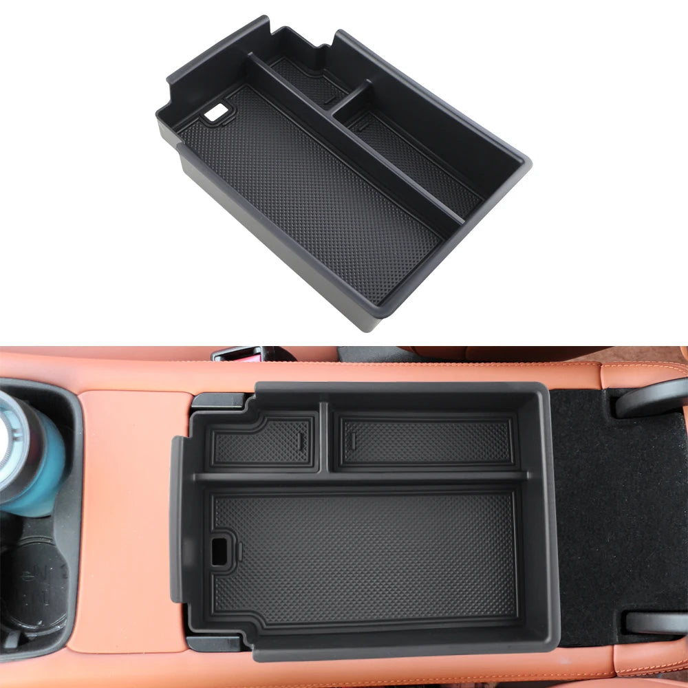 Car Armrest Storage Box for BYD Sealion 07 EV 2024 2025 2026 Center Console Tray Plate Organizer Con