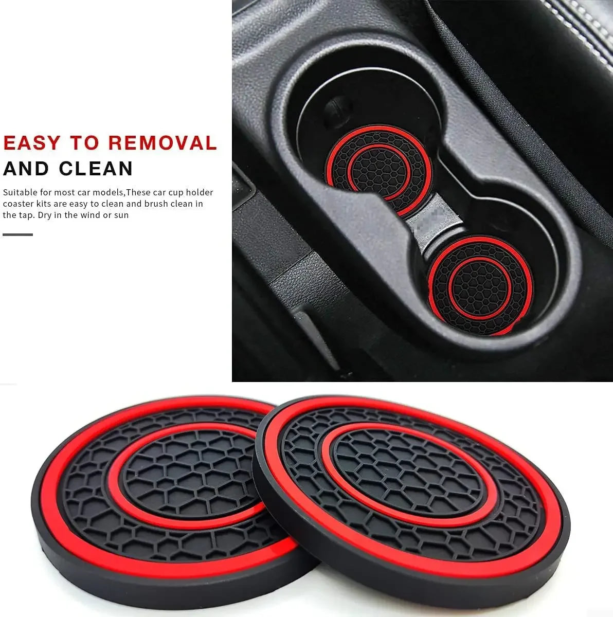 Anti Slip Car Cup Holder Coaster 2-Piece